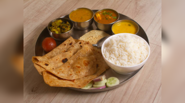 Having roti and rice together