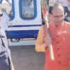 Article image for: CM Shivraj Singh Chouhan steps out of helicopter in farmer style