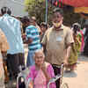 Differently abled and aged voters were provided wheelchair assistance when they come to the polling booths.