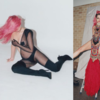 ​Makes a fashion statement with blonde brows and pink hair