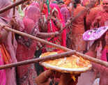 Lathmar Holi celebrated with exuberance in Barsana 