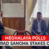 Article image for: Meghalaya polls: <i class="tbold">conrad k sangma</i> submits resignation letter as chief minister, stakes claim for new govt