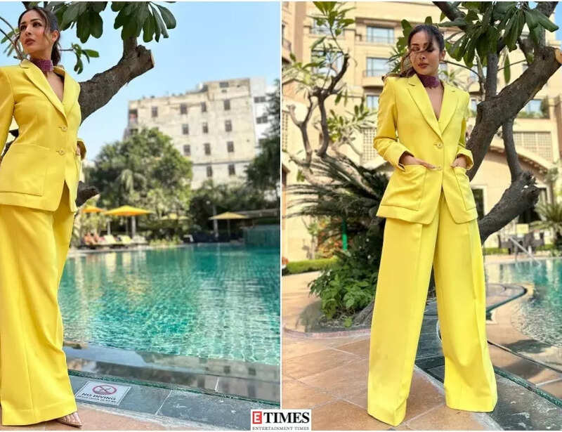 Malaika Arora sets the style bar high in bright yellow power suit, see pictures