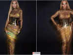 Beyonce is a goddess in sparkling sheer gold dress, pictures will make your jaws drop
