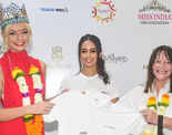 Miss World 2022 Karolina Bielawska, Femina Miss India World 2022 Sini Shetty and Julia Morley visit an NGO
