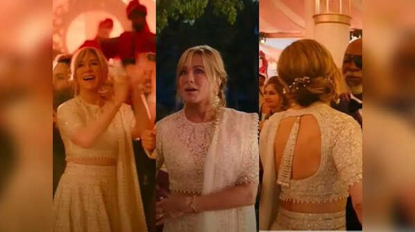 Jennifer Aniston wore a chikankari lehenga for Murder Mystery 2