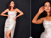 Priyanka Chahar Choudhary sets hearts racing in a shimmery white off-shoulder gown with thigh-high slit
