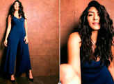 Mrunal Thakur looks chic in ribbed blue jumpsuit, see pictures