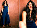 Mrunal Thakur looks chic in ribbed blue jumpsuit, see pictures