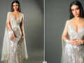 Nysa Devgan is a vision to behold in silver gown with plunging neckline and cape at NMACC Gala