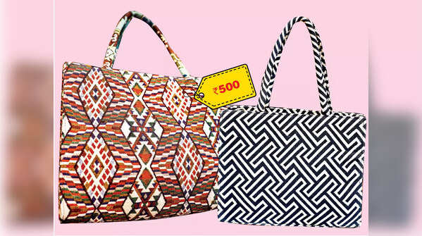 Jacquard-weave handbags on offer