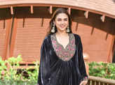 Aditi Rao Hydari shines in a black velvet outfit at the promotions of the series Jubilee