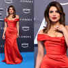 Priyanka slays in an off-shouldered red dress 