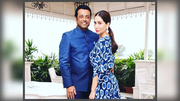 Kim Sharma and Leander Paes