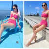 Strappy pink beach outfit