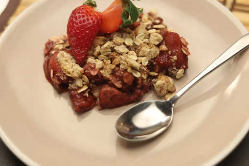 Mulled Strawberry Crumble