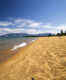 Sunbathing on the beach at Lake Tahoe