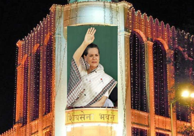 Fact check: Does Shiv Sena Bhavan have a poster of Sonia Gandhi?