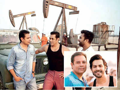 Varun Dhawan, Salman Khan 'caught' twinning on Bharat sets