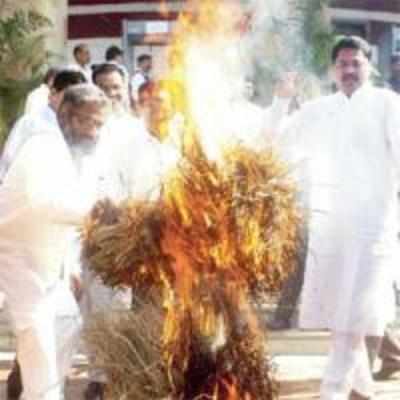 BJP legislators play with fire outside House, Speaker irked