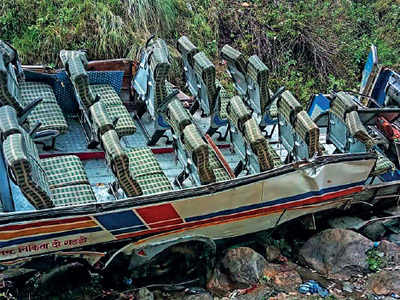 Overloaded bus falls into gorge, 48 killed
