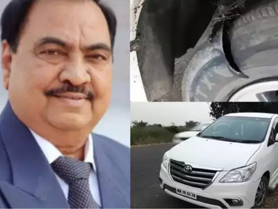 Eknath Khadse's car meets with an accident, NCP leader escapes unhurt