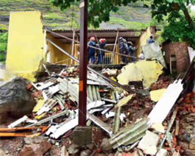 Rain woe: Wall collapses, injuring one