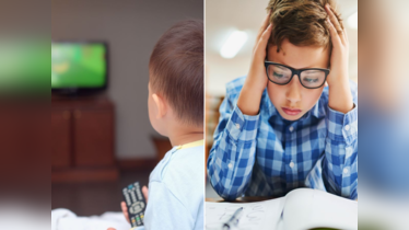 Kids Watching Too Much Tv Kids Watching Too Much TV Stock