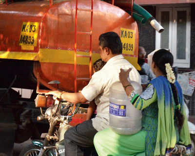 As Cauvery water supply wanes, tankers are working overtime