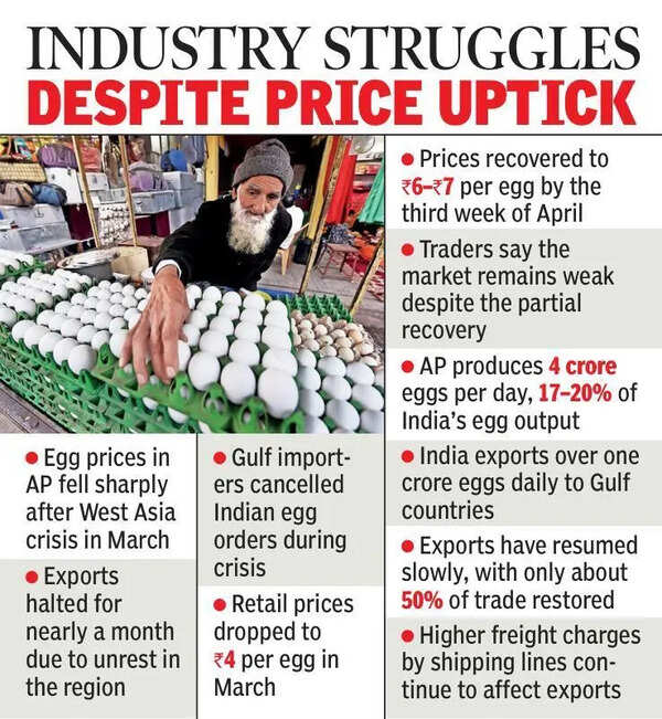 Egg prices rise in AP as Gulf exports resume