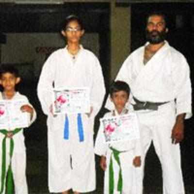 Young Airoli karatekas bag four medals at National Karate tournament