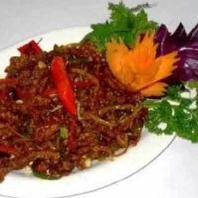 Delectable crispy chilli lamb