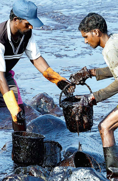 100 tonnes of sludge removed from Tamil Nadu coast after oil spill