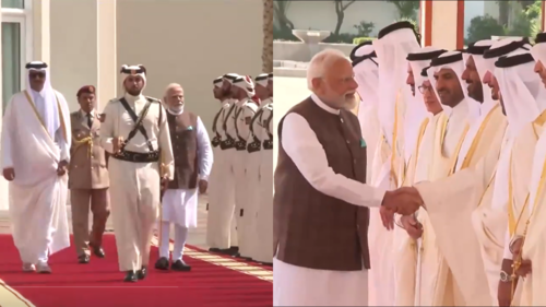 Glimpses from PM Narendra Modi's ceremonial welcome