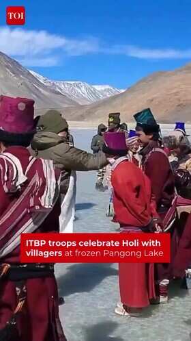 Ladakh: ITBP Celebrates Holi With Vibrant Village Residents At Pangong Lake