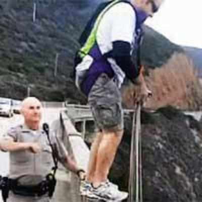 BASE jumper tries to dodge cop with 280ft leap