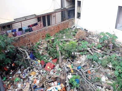 Garbage and ganja in vacant plot in RT Nagar