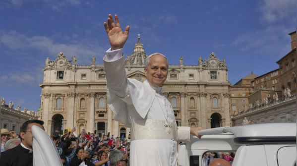 Pope Leo's first popemobile ride