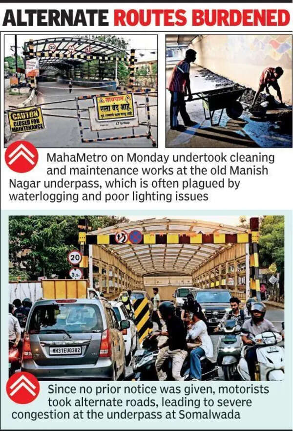 Abrupt closure of Old Manish Nagar underpass throws traffic out of gear