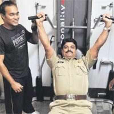 Gym stop at cop station