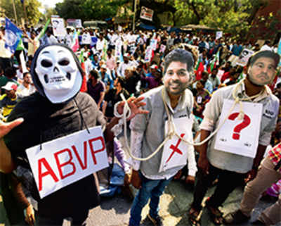 Protest march held to protest JNU student’s disappearance