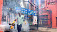 BBMP workers sanitise and fumigate areas in Bengaluru 