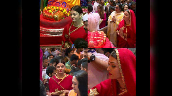 Pics: Aishwarya Rai Bachchan visits Lalbaugcha Raja
