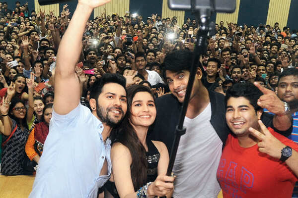 Varun Dhawan, Alia Bhatt at launch event of Times of India’s Noida edition