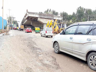 No land, yet flyover construction is on