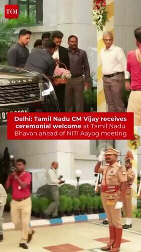 Tamil Nadu CM Vijay Receives Ceremonial Welcome at TN Bhavan