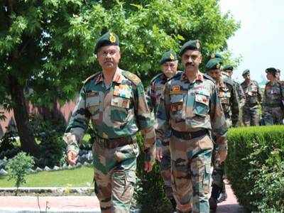 Northern Army Commander Lt Gen D Anbu reviews security in Kashmir