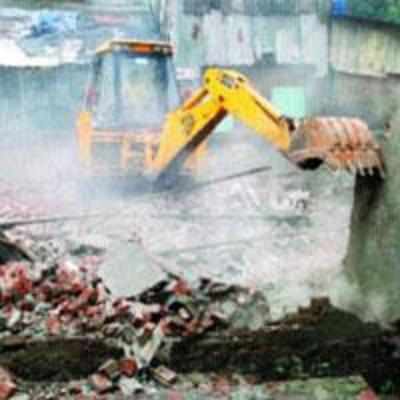 Cidco, NMMC conduct demolition drive in Ghansoli, raze 100 illegal structures