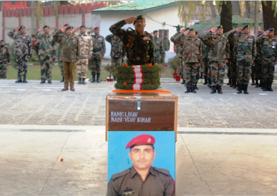 Indian Army pays tribute to martyr Lance Havildar Vijay Kumar