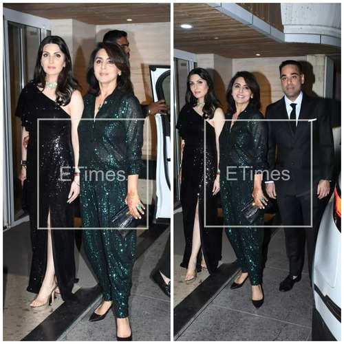 Riddhima Kapoor, her husband Bharat Sahni and Neetu Kapoor leave to attend the reception!